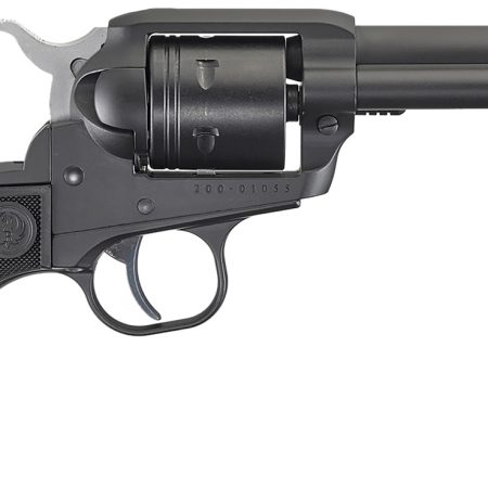 Ruger 2002 Wrangler 22 LR 6 Shot 4.62" Black Cerakote, Black Cerakote Aluminum Frame & Cylinder Black Checkered Polymer Grips