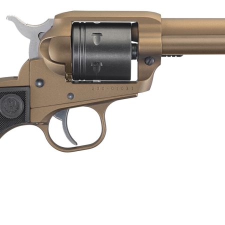 Ruger 2004 Wrangler 22 LR 6 Shot 4.62" Burnt Bronze Cerakote Barrel, Black Cerakote Cylinder, Burnt Bronze Cerakote Frame Black Checkered Polymer Grips