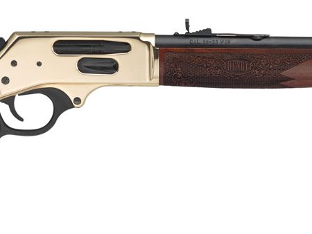 Henry H02435 Side Gate  Full Size 35 Rem 5+1 20" Blued Steel Barrel, Brass Polished Drilled & Tapped Brass Receiver, American Walnut Fixed Stock, Right Hand