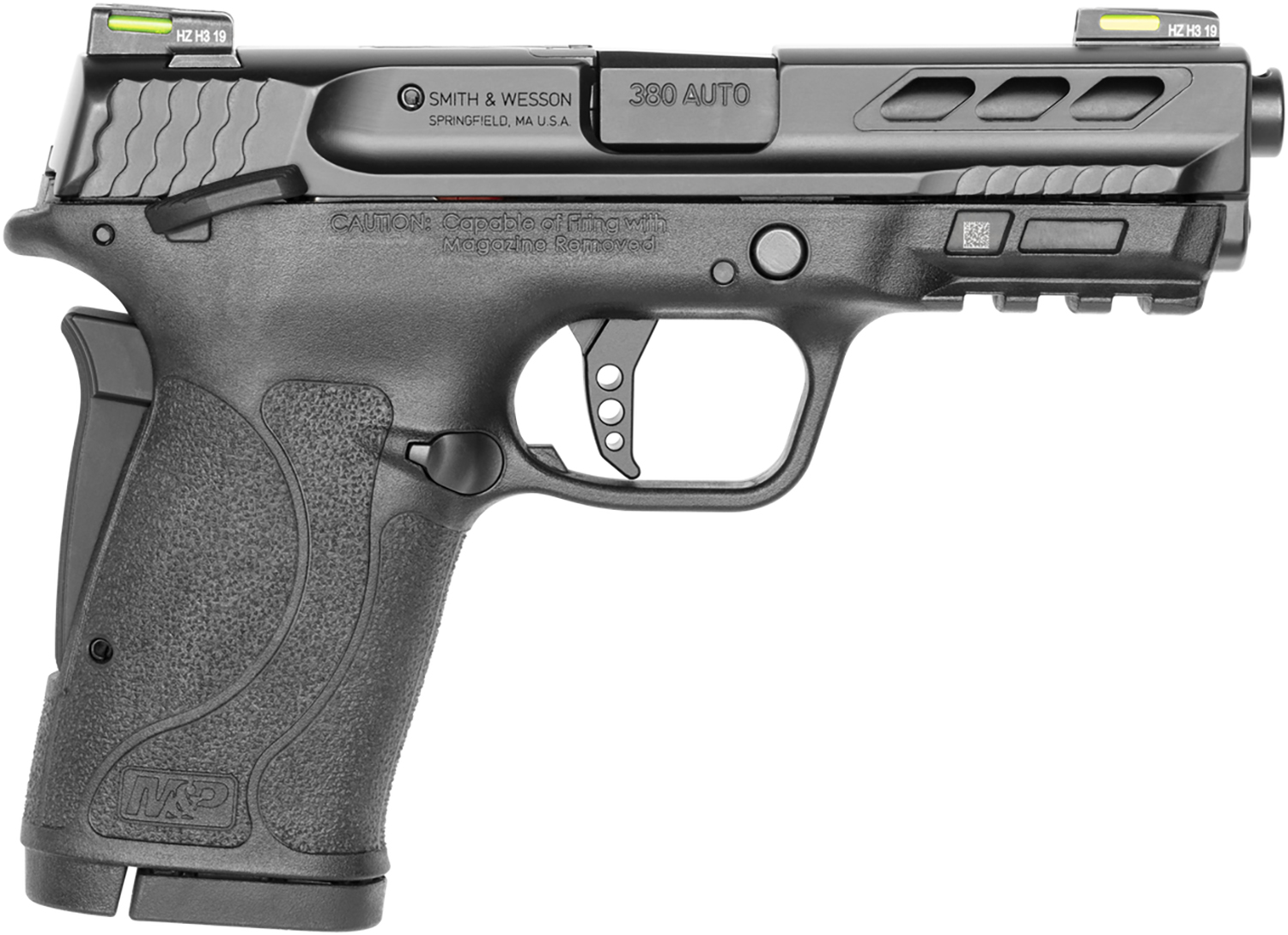 Smith & Wesson 12717 Performance Center M&P Shield EZ M2.0 380 ACP 3.80" 8+1 Black Black Armornite Stainless Steel Slide Black Polymer Grip