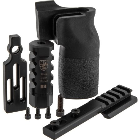 MasterPiece Arms 65PMRACCBUNDLE ACCBundle DN3 Muzzle Brake, Vertical Grip, V4 Spigot Mount & Bag Rider For 6.5 Creedmoor MasterPiece Arms PMR