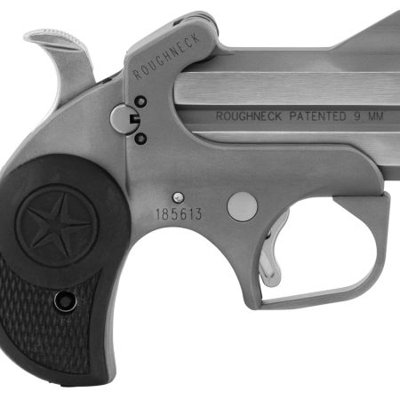 Bond Arms BARN Roughneck  9mm Luger 2 Shot 2.50" Rough Matte Stainless Steel Barrel & Frame, Black Rubber Grips