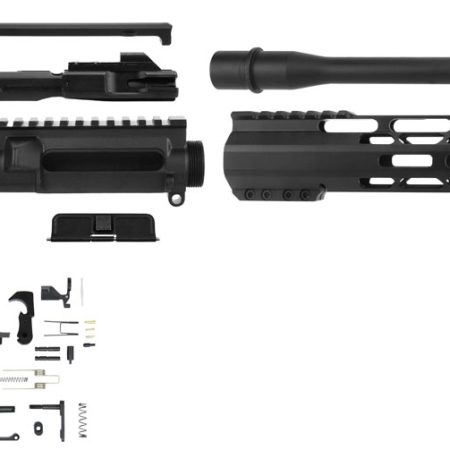 TacFire SSRK9MM16LPK AR Build Kit  Sports South Exclusive 9mm Luger AR-15 Black Nitride Steel 1/2"x36
