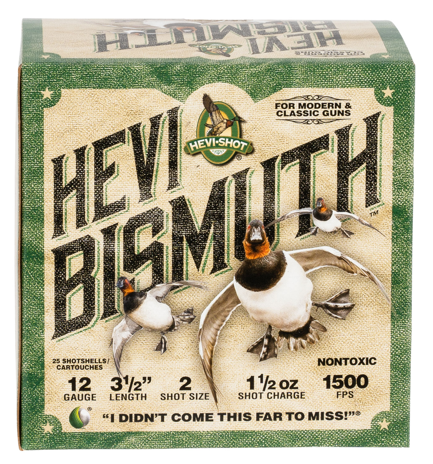 HEVI-Shot HS14502 HEVI-Bismuth 12Gauge 3.50" 1 1/2oz Bismuth 2Shot 25 Per Box/10 Case