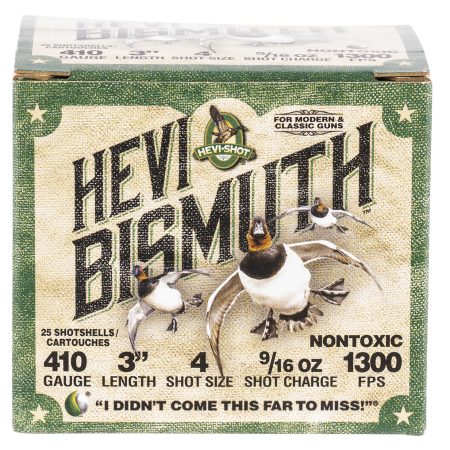 HEVI-Shot HS19004 HEVI-Bismuth  410Gauge 3" 9/16oz Bismuth 4Shot 25 Per Box/10 Case