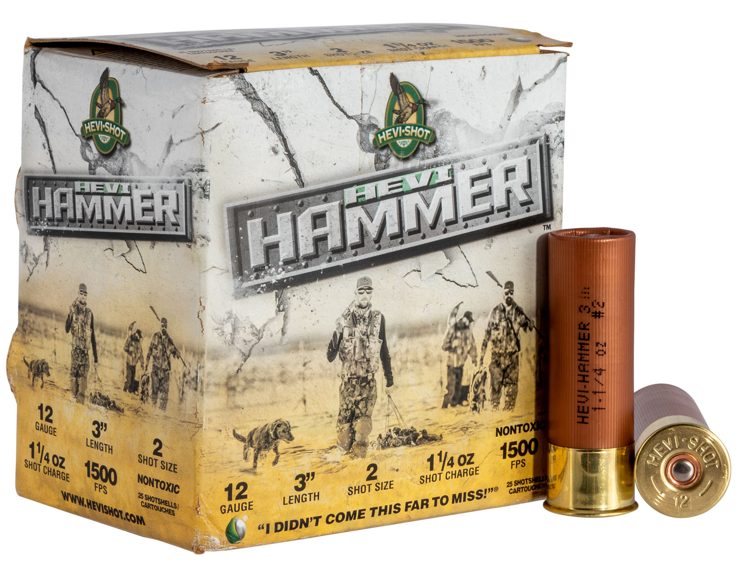 HEVI-Shot HS28002 HEVI-Hammer 12Gauge 3" 1 1/4oz 2Shot 25 Per Box/10 Case