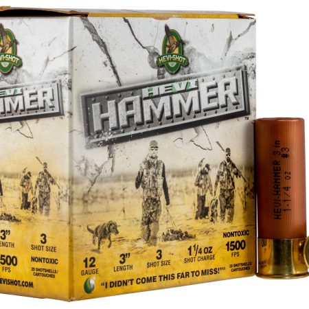HEVI-Shot HS28003 HEVI-Hammer  12Gauge 3" 1 1/4oz 3Shot 25 Per Box/10 Case