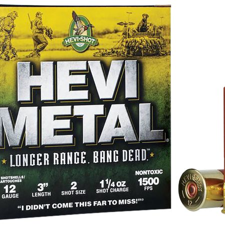 HEVI-Metal HS38002 HEVI-Metal Longer Range 12Gauge 3" 1 1/4oz 2Shot 25 Per Box/10 Case