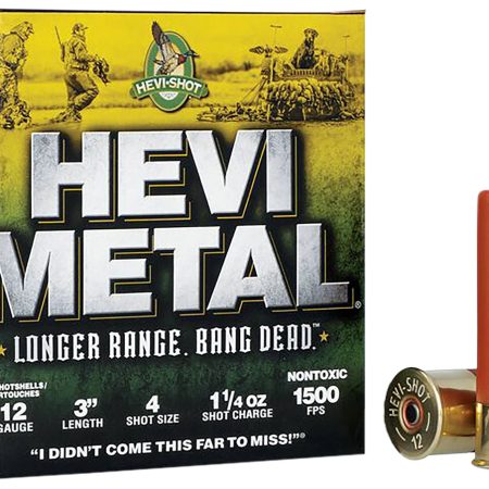 HEVI-Metal HS38004 HEVI-Metal Longer Range 12Gauge 3" 1 1/4oz 4Shot 25 Per Box/10 Case