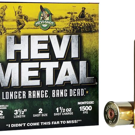 HEVI-Metal HS38502 HEVI-Metal Longer Range 12Gauge 3.50" 1 1/2oz 2Shot 25 Per Box/10 Case