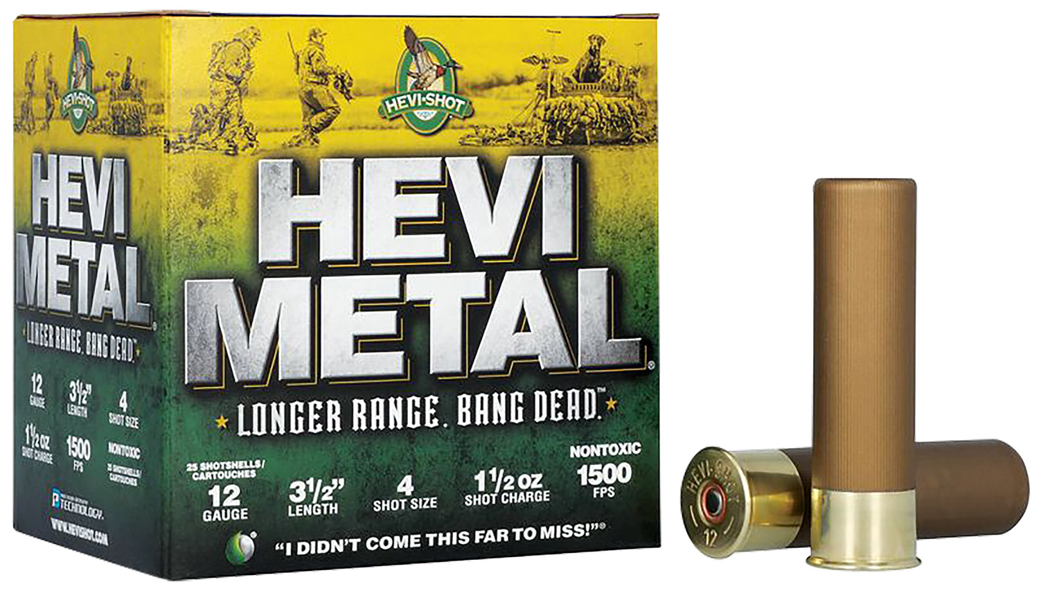 HEVI-Metal HS38504 HEVI-Metal Longer Range 12Gauge 3.50" 1 1/2oz 4Shot 25 Per Box/10 Case