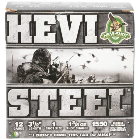 HEVI-Shot HS65001 HEVI-Steel 12Gauge 3.50" 1 3/8oz 1Shot 25 Per Box/10 Case