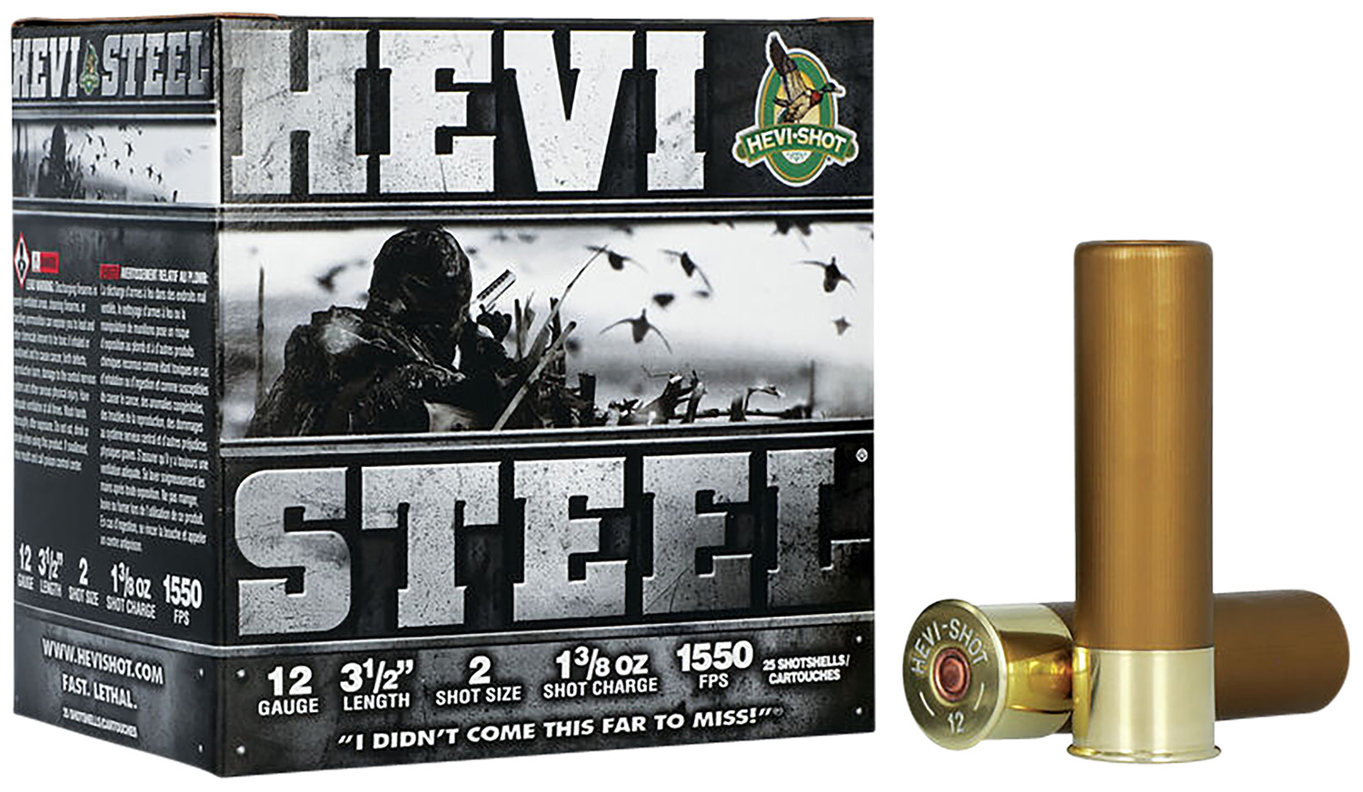 HEVI-Shot HS65002 HEVI-Steel 12Gauge 3.50" 1 3/8oz 2Shot 25 Per Box/10 Case