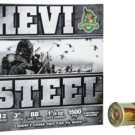 HEVI-Shot HS60088 HEVI-Steel  12Gauge 3" 1 1/4oz BBShot 25 Per Box/10 Case