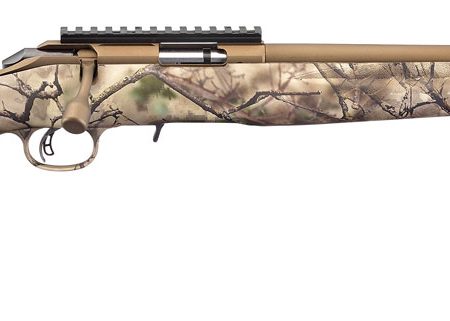 Ruger 8372 American Rimfire Full Size 22 LR 10+1 18" Bronze Cerakote Threaded Barrel & Alloy Steel Receiver w/Picatinny Rail, Go Wild Camo I-M Brush Fixed Synthetic Stock Right Hand