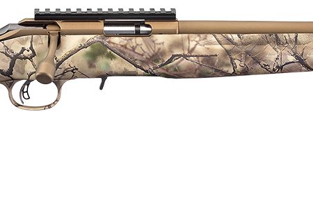 Ruger 8373 American Rimfire Full Size 22 WMR 9+1 18" Bronze Cerakote Threaded Barrel & Alloy Steel Receiver w/Picatinny Rail, Go Wild Camo I-M Brush Fixed Synthetic Stock, Right Hand