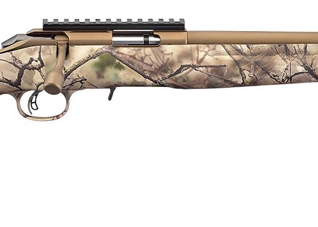Ruger 8374 American Rimfire Full Size 17 HMR 9+1 18" Bronze Cerakote Threaded Barrel & Alloy Steel Receiver w/Picatinny Rail, Go Wild Camo I-M Brush, Fixed Synthetic Stock, Right Hand