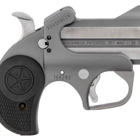 Bond Arms BARN Roughneck  38 Special/357 Mag 2 Shot 2.50" Rough Matte Stainless Steel Barrel & Frame, Black Rubber Grips