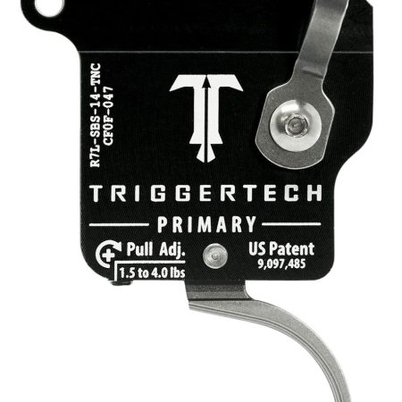 TriggerTech R7LSBS14TNC Primary Without Bolt Release Single-Stage Traditional Curved Trigger with 1.50-4 lbs Draw Weight for Remington 700 Left