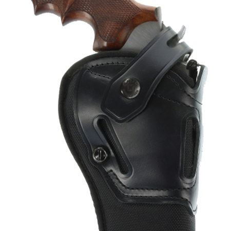 Galco SR43B Switchback  OWB Black Leather Belt Slide Fits Ruger GP100/S&W K Frame/2.50-3" Barrel Ambidextrous