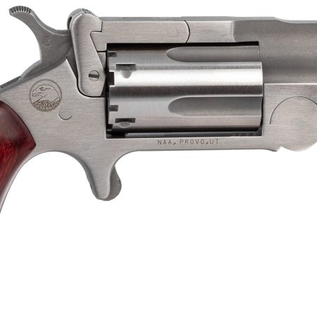 North American Arms 22MCR Ranger II Conversion 22 LR/22 WMR 5 Shot 1.63" Stainless Steel Barrel, Satin Stainless Steel Frame, Stainless Cylinder, Rosewood Birdshead Grip, Exposed Hammer