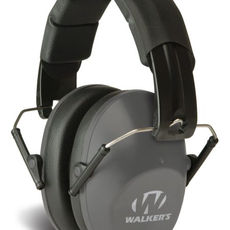 Walker's GWPFPM1GY Pro Low Profile Passive Muff 22 dB Over the Head Gray/Black Polymer