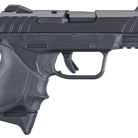 Ruger 3829 Security-9 Compact 9mm Luger  3.42" Barrel 10+1, Black Nylon Grip Frame With Picatinny Acc. Rail, Black Oxide Steel Slide, Hogue Beavertail HandALL Grip Sleeve, Manual Safety