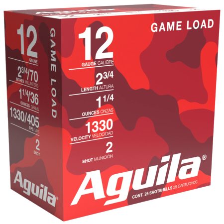 Aguila 1CHB1202 Game Load  12Gauge 2.75" 1 1/4oz 2Shot 25 Per Box/10 Case