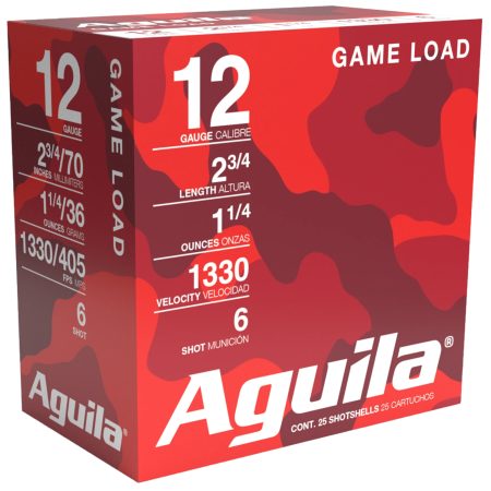 Aguila 1CHB1206 Game Load  12Gauge 2.75" 1 1/4oz 6Shot 25 Per Box/10 Case