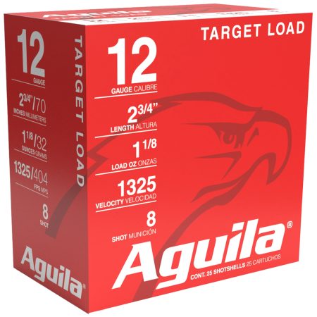 Aguila 1CHB1248 Sporting Clays  12Gauge 2.75" 1 1/8oz 8Shot 25 Per Box/10 Case