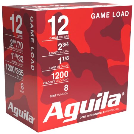 Aguila 1CHB1218 Game Load  12Gauge 2.75" 1 1/8oz 8Shot 25 Per Box/10 Case