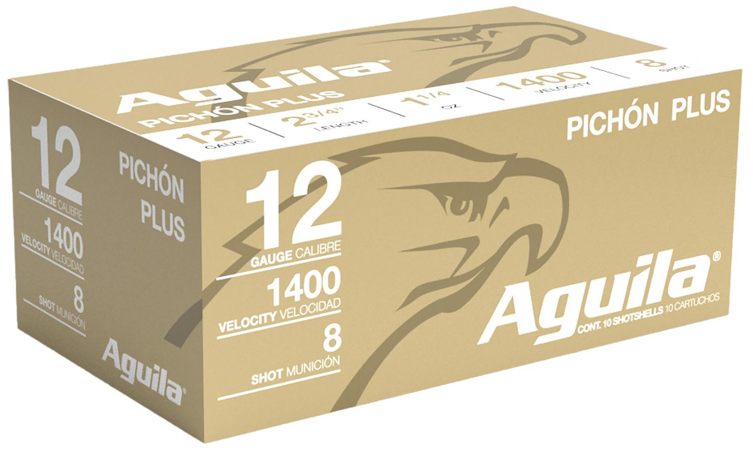 Aguila 1CHB1296 Pichon Plus 12Gauge 2.75" 1 1/4oz 8Shot 10 Per Box/25 Case