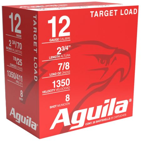 Aguila 1CHB1252 Target Load Competition 12Gauge 2.75" 7/8oz 8Shot 25 Per Box/10 Case