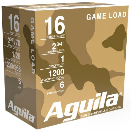 Aguila 1CHB1616 Game Load  16Gauge 2.75" 1oz 6Shot 25 Per Box/10 Case