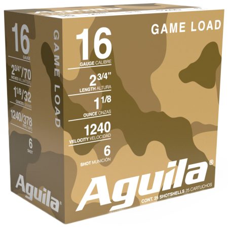 Aguila 1CHB1606 Game Load  16Gauge 2.75" 1 1/8oz 6Shot 25 Per Box/10 Case