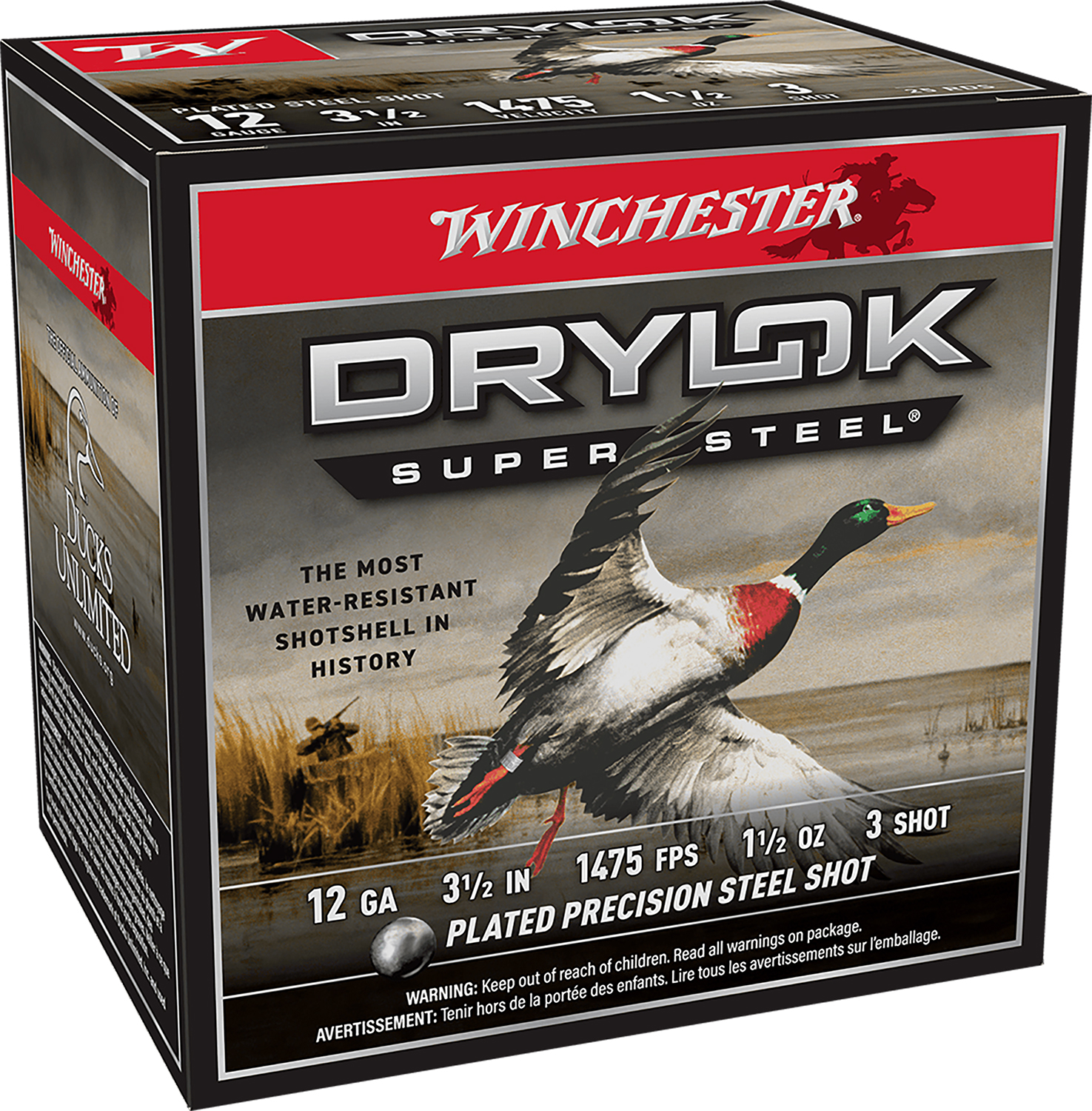 Winchester Ammo SSH12LH3 Drylok Super Steel High Velocity 12Gauge 3.50" 1 1/2oz 3Shot 25 Per Box/10 Case
