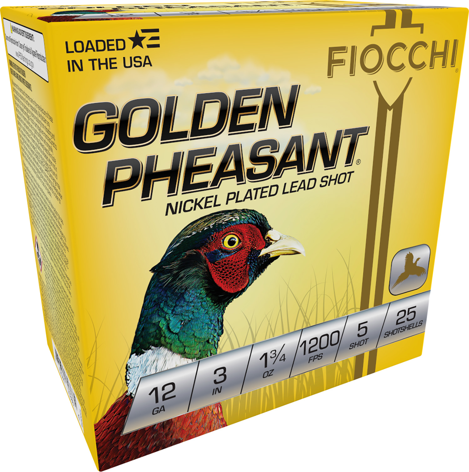 Fiocchi 123GP5 Golden Pheasant Extrema 12Gauge 3" 1 3/4oz 5Shot 25 Per Box/10 Case