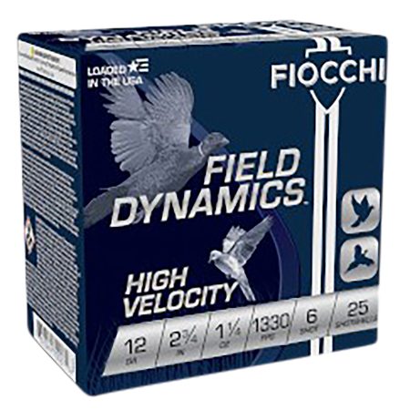 Fiocchi 12HV6 Field Dynamics High Velocity 12Gauge 2.75" 1 1/4oz 6Shot 25 Per Box/10 Case