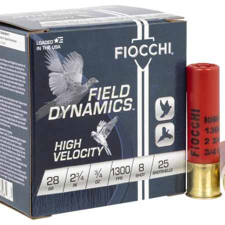 Fiocchi 28HV8 Field Dynamics High Velocity 28Gauge 2.75" 3/4oz 8Shot 25 Per Box/10 Case