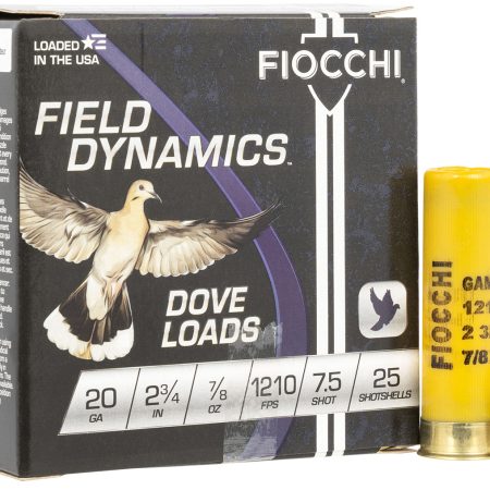 Fiocchi 20GT75 Field Dynamics Dove & Quail 20Gauge 2.75" 7/8oz 7.5Shot 25 Per Box/10 Case