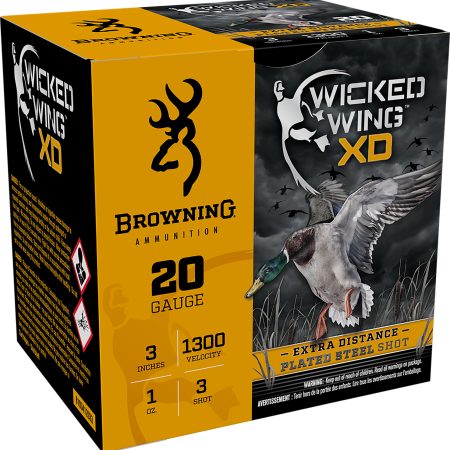 Browning Ammo B193412033 Wicked Wing XD 20Gauge 3" 1oz 3Shot 25 Per Box/10 Case