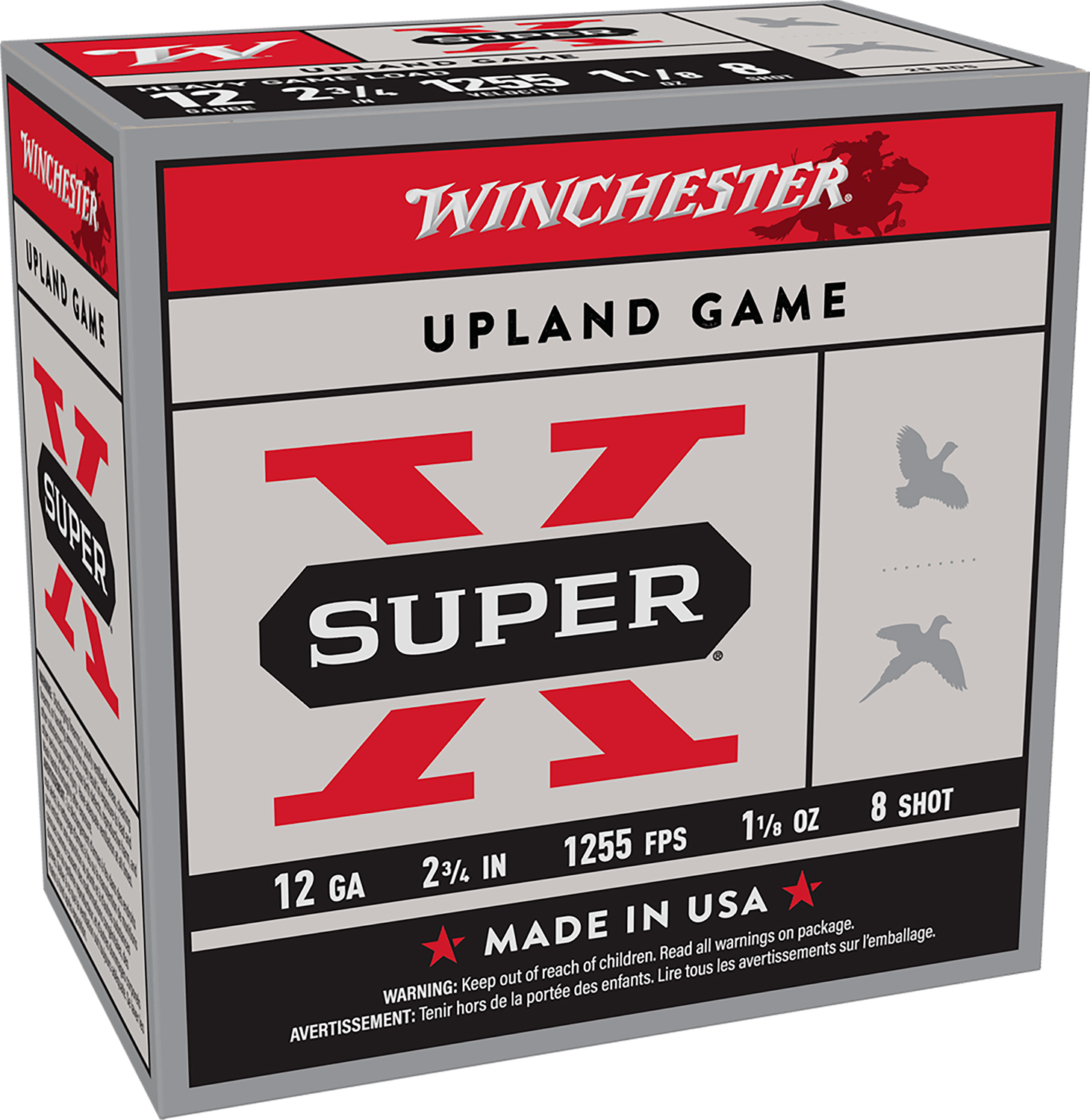 Winchester Ammo XU12H8 Super X Heavy Game Load 12Gauge 2.75" 1 1/8oz 8Shot 25 Per Box/10 Case