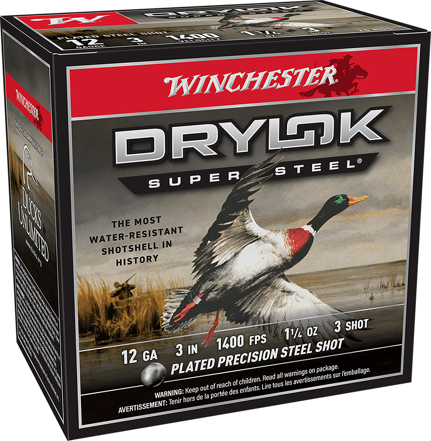 Winchester Ammo XSV1233 Drylok Super Steel Magnum 12Gauge 3" 1 1/4oz 3Shot 25 Per Box/10 Case