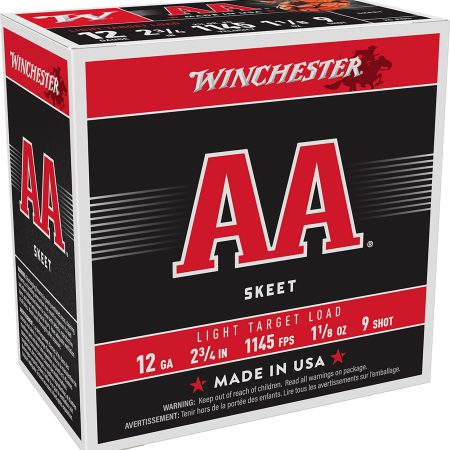 Winchester Ammo AA129 AA Light Target 12Gauge 2.75" 1 1/8oz 9Shot 25 Per Box/10 Case