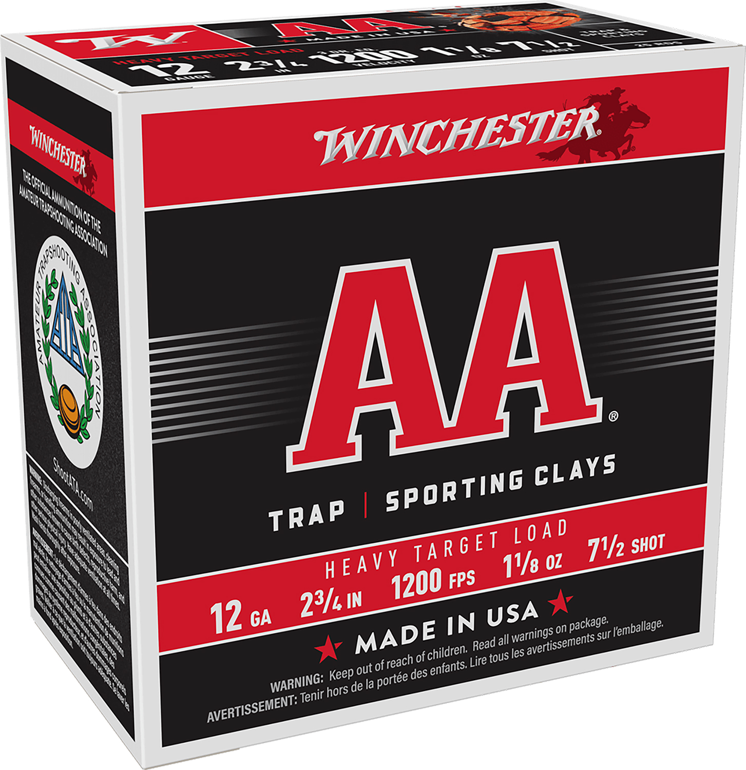 Winchester Ammo AAM127 AA Heavy 12Gauge 2.75" 1 1/8oz 7.5Shot 25 Per Box/10 Case