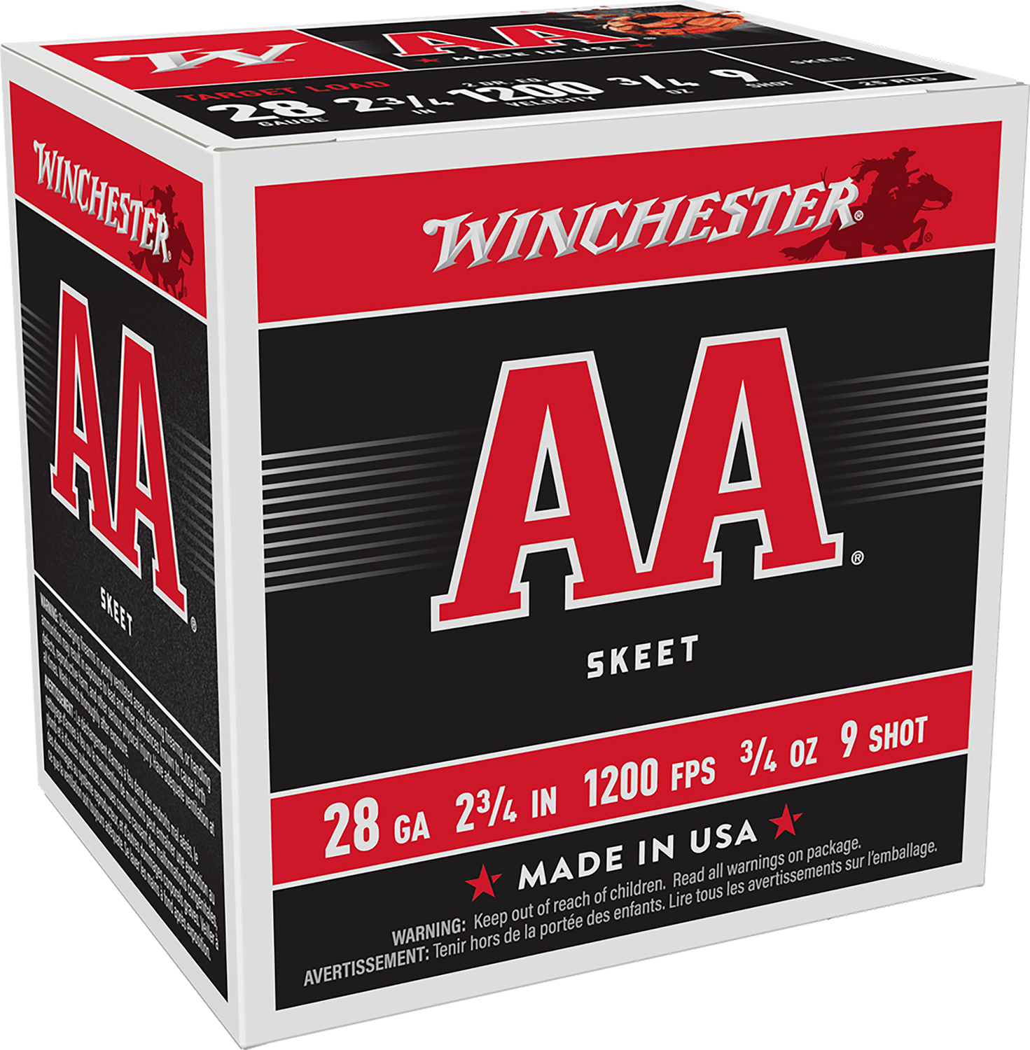 Winchester Ammo AA289 AA 28Gauge 2.75" 3/4oz 9Shot 25 Per Box/10 Case