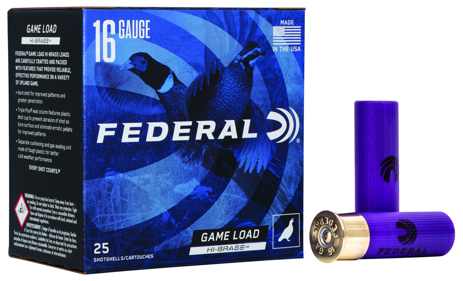 Federal H16375 Game-Shok High Brass 16Gauge 2.75" 1 1/8oz 7.5Shot 25 Per Box/10 Case