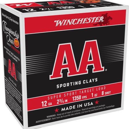 Winchester Ammo AASCL128 AA Super Sport Sporting Clay 12Gauge 2.75" 1oz 8Shot 25 Per Box/10 Case