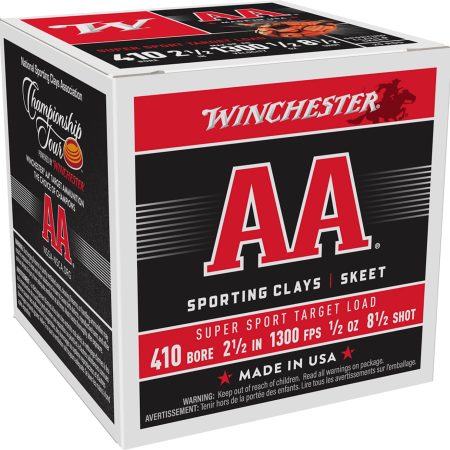 Winchester Ammo AASC4185 AA Super Sport Sporting Clay 410Gauge 2.50" 1/2oz 8.5Shot 25 Per Box/10 Case