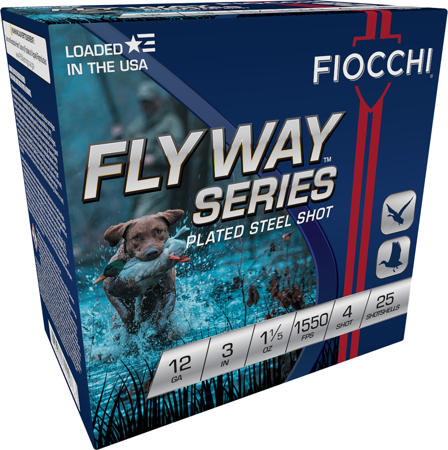 Fiocchi 123ST154 Flyway 12Gauge 3" 1 1/5oz 4Shot 25 Per Box/10 Case